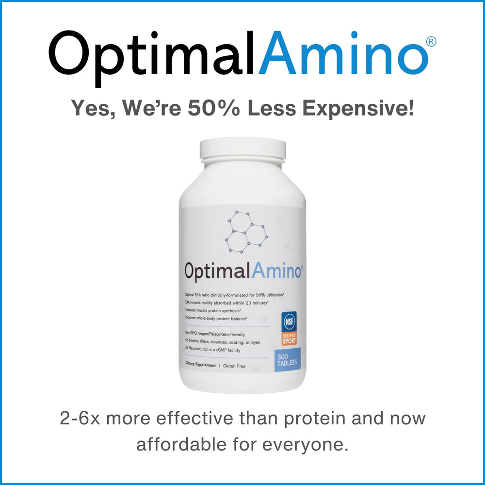 Stick pack on the go with OptimalAmino enables quick pre or post workouts.