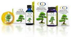 Optimally Organic Red Pine Needle Oil bottle as a hero product image
