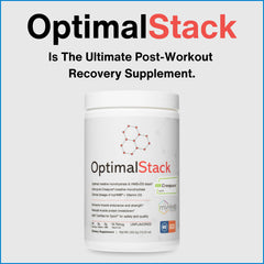 OptimalStack box packaging detail presents clear usage and serving information for shoppers.