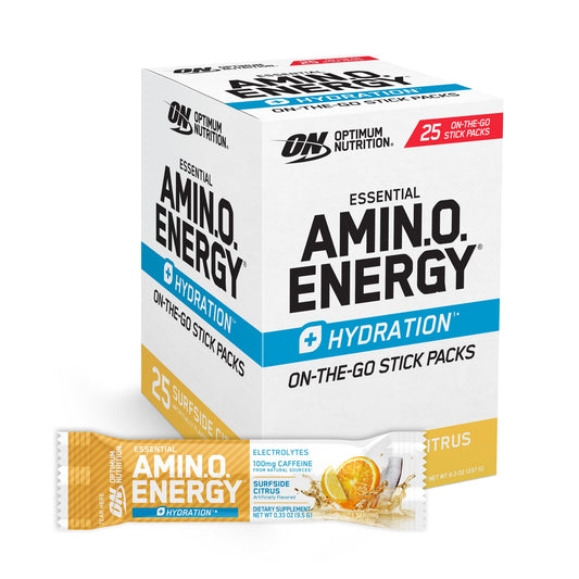 Optimum Nutrition Amino Energy hydration stick in Surfside Citrus for on-the-go energy