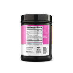 Brand logo and 65 servings callout indicating value and longevity of supply.
