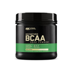 Optimum Nutrition BCAA powder front label for quick recognition and recovery support.