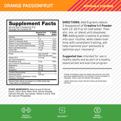 Optimum Nutrition Creatine Monohydrate Plus orange passionfruit scoop for easy daily dosing