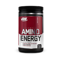 Optimum Nutrition Essential Amino Energy Fruit Fusion tub front, low-calorie pre-workout option