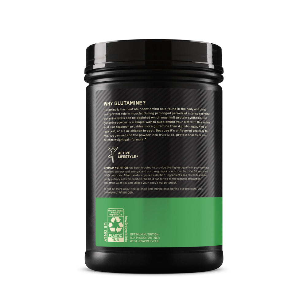 Optimum Nutrition L-Glutamine powder after-workout routine support