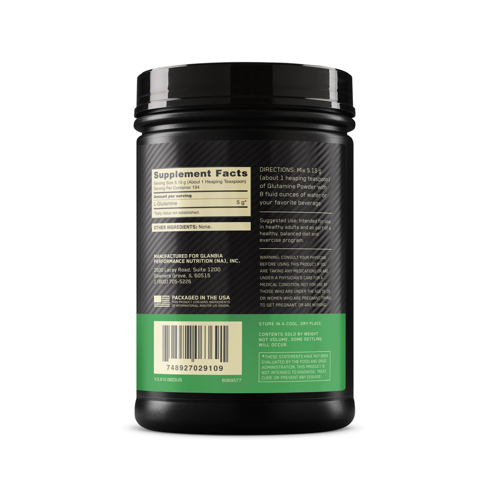 Optimum Nutrition L-Glutamine powder dissolves smoothly in water