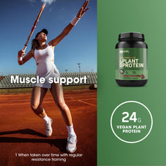Optimum Nutrition packaging highlighting vegan protein option for athletes
