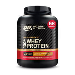 Optimum Nutrition Gold Standard whey protein jar for convenient post-workout fueling.
