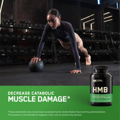 Optimum Nutrition HMB 1000 label close-up with dosage details for informed use