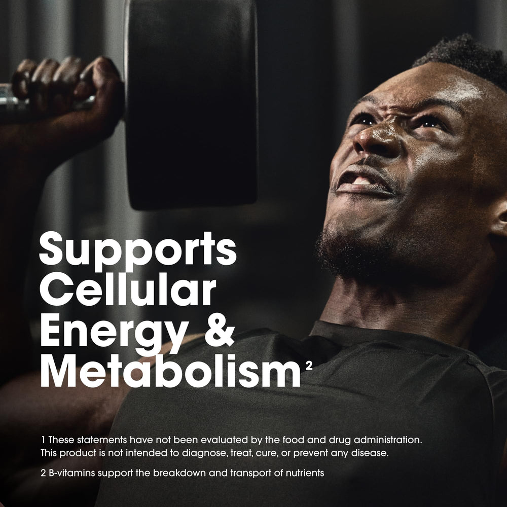Opti-Men bottle and tablets arranged for easy daily supplementation