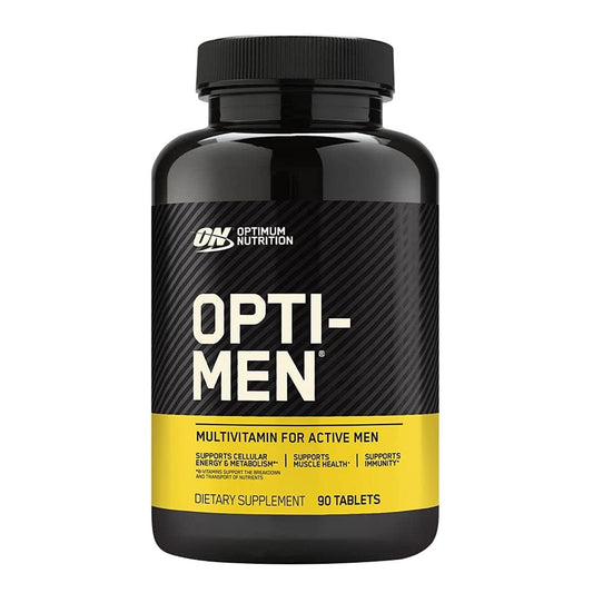 Optimum Nutrition Opti-Men bottle front view signaling daily energy for an active lifestyle.