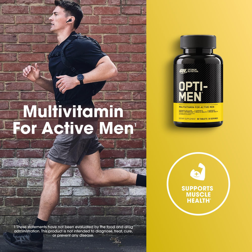 Optimum Nutrition Opti-Men label close-up showing vitamin blends