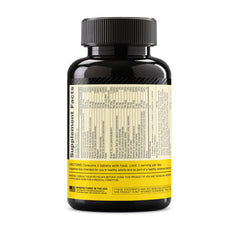 Optimum Nutrition Opti-Men nutrition facts panel displays 75+ ingredients and blends