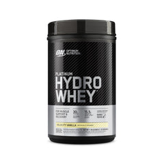 Optimum Nutrition Platinum Hydrowhey Velocity Vanilla pour for fast post-workout recovery.