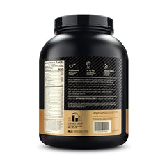 Optimum Nutrition Pro Gainer Vanilla Custard powder close-up with nutrition facts.