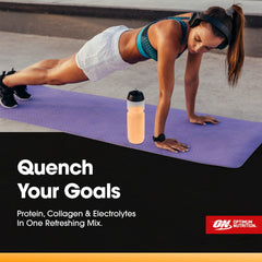 Optimum Nutrition Pro Quench collagen peptides close-up on packaging
