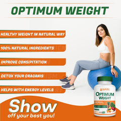 Optimum Weight cleanse capsules close up showing daily use