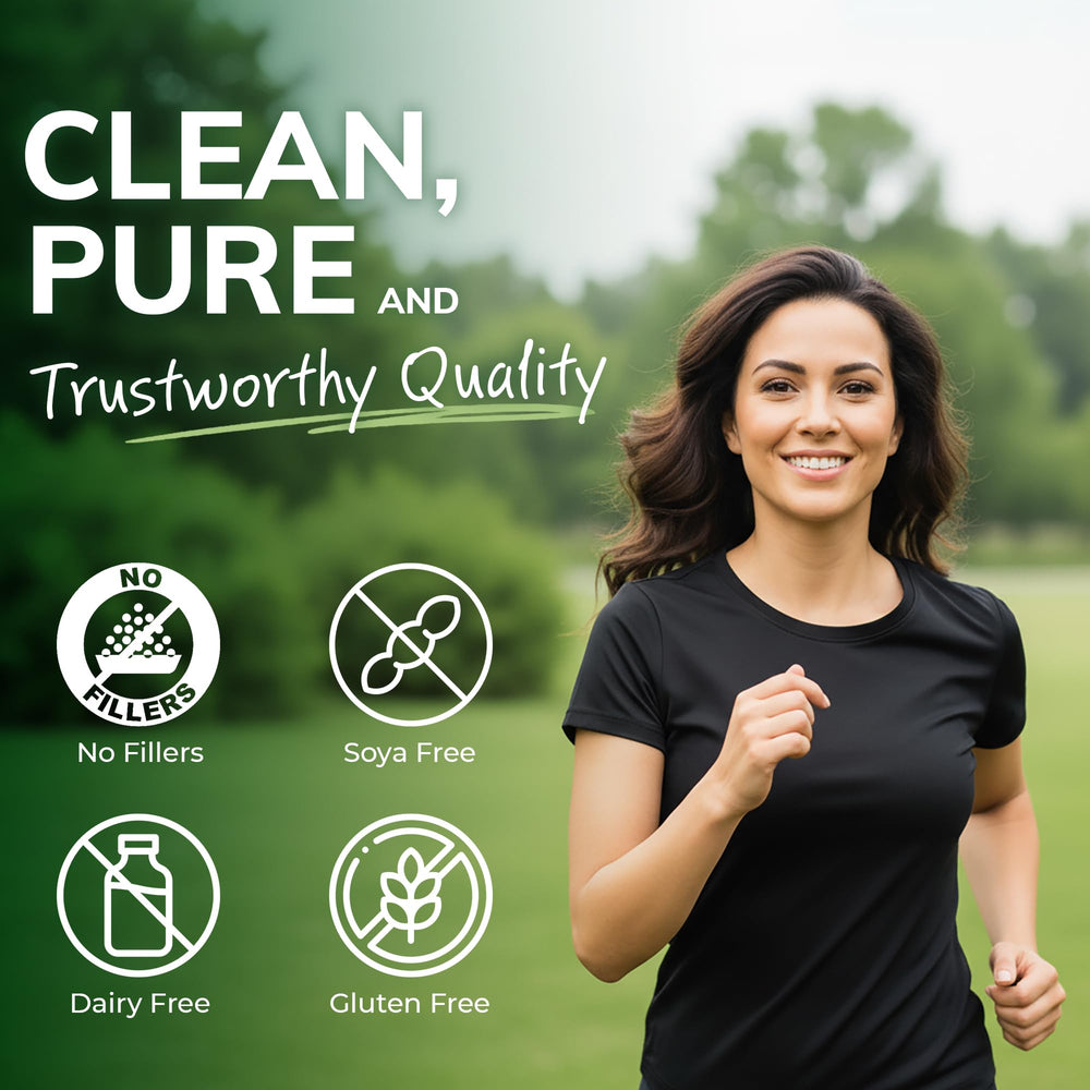 Optimum Weight gut health capsules with apple fiber and spirulina.