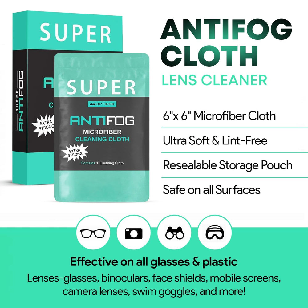 Optipak defogging cloth helps clear face shields and ski masks without scratches