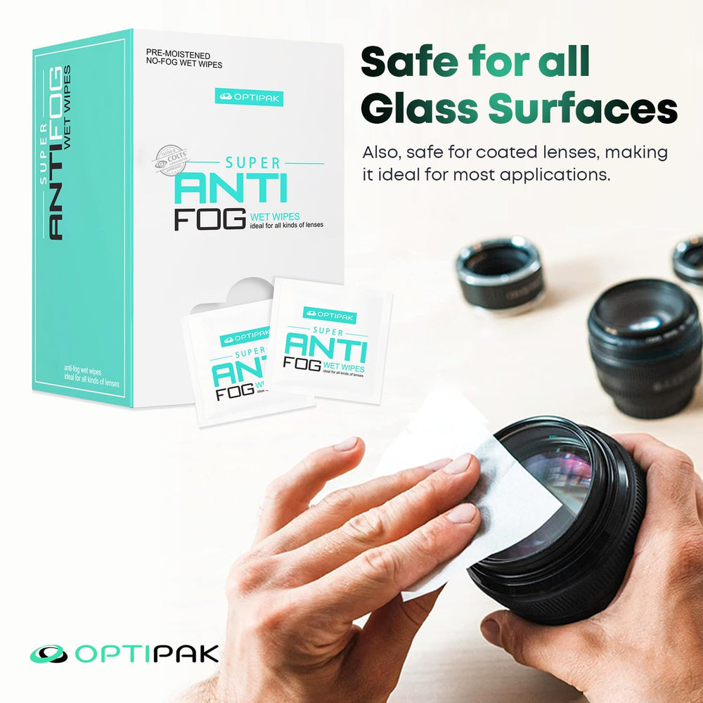 OPTIPAK coated lenses wipe protects coatings with gentle, residue-free cleansing.