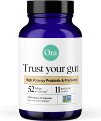 Ora Organic Probiotics bottle front for daily gut support