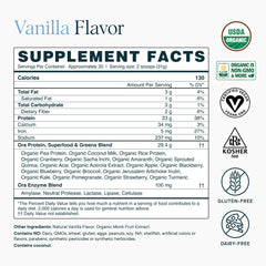 Ready-to-use serving pack of Ora Organic vanilla protein powder
