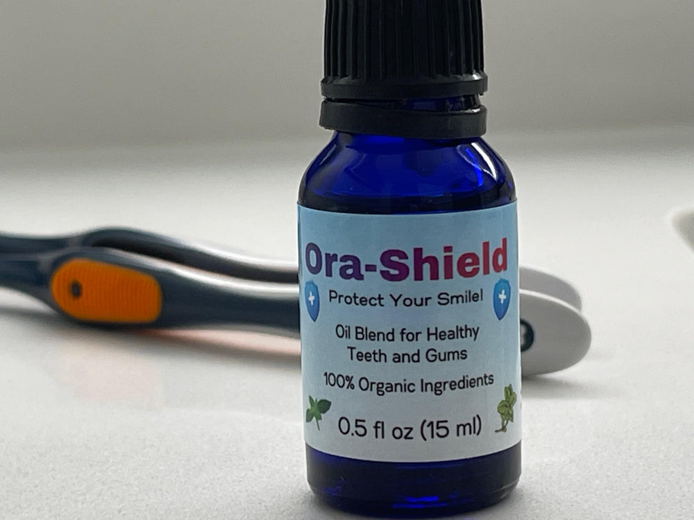 Ora-Shield oral irrigator use showing compatibility for deep gum pocket therapy.