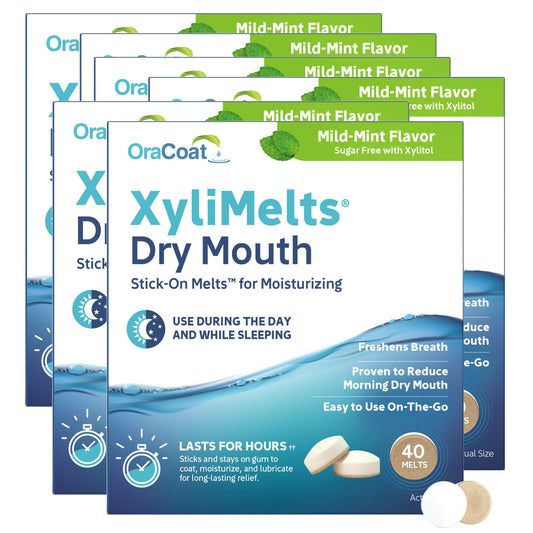 Oracoat XyliMelts blister pack ideal for travel and on-the-go moisture relief