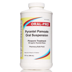 Oral-Pro pyrantel pamoate suspension bottle pour for easy at-home dosing