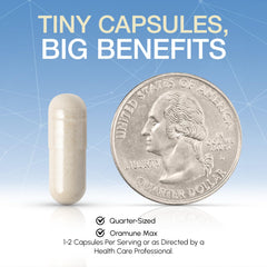 Oramune Max Support bottle on nightstand for nightly wellness routine.