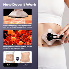 Oranmagic massager on arms for firmer texture and smoother skin.