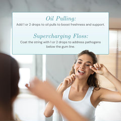 Hands preparing OraWellness blend for a mouth rinse