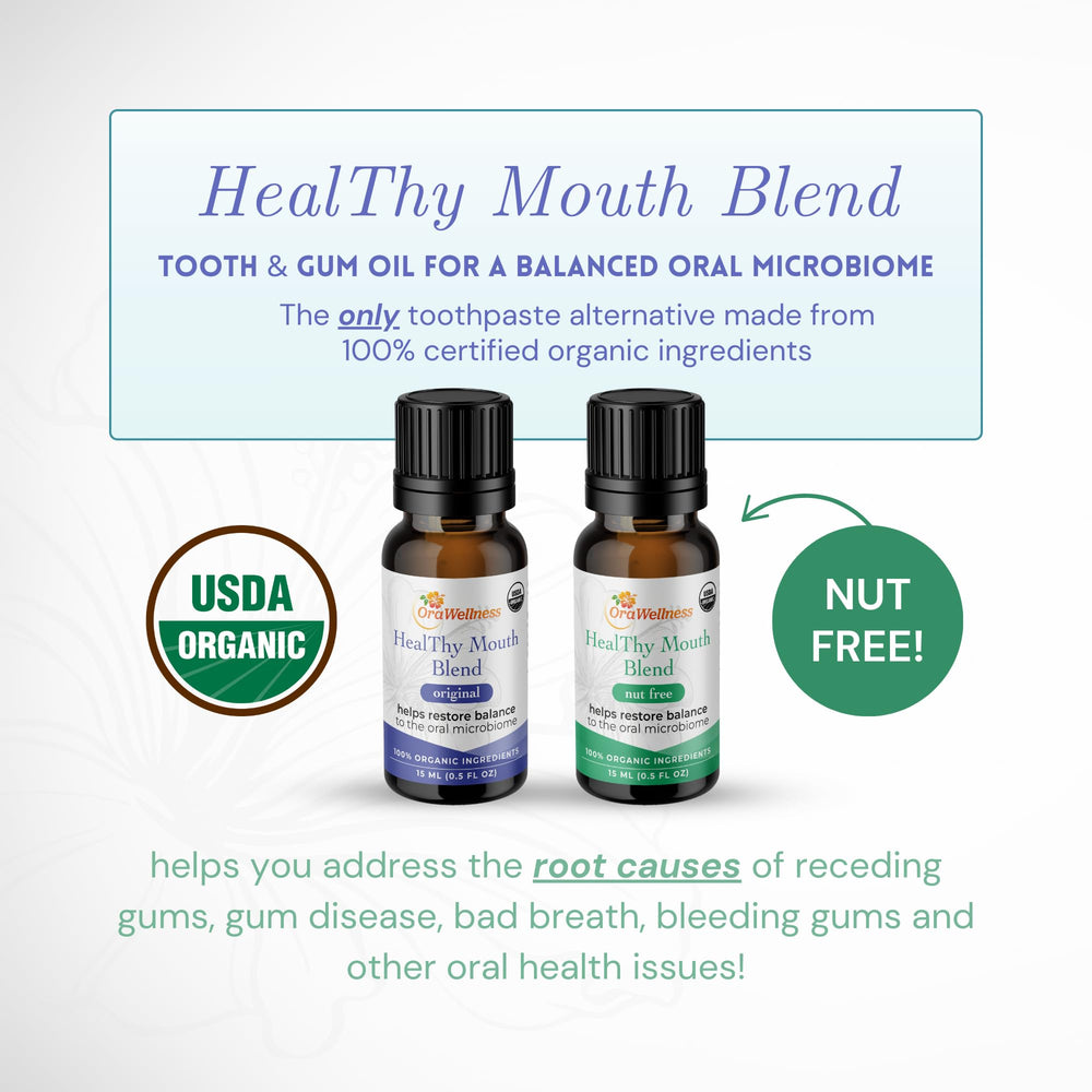 Droppers of OraWellness blend used on toothbrush for brushing routine