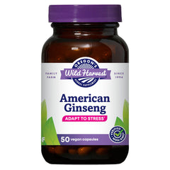 Oregon's Wild Harvest American Ginseng capsules bottle for daily vitality.