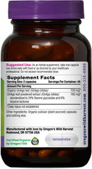 Oregon's Wild Harvest Ginkgo capsules closeup highlights standardized extract and whole leaf blend