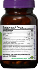 Oregon's Wild Harvest Lions Mane Plus capsules-closeup highlighting vegan capsules.