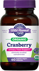 Oregon's Wild Harvest PACran cranberry capsules bottle showing organic concentrate for daily wellness.