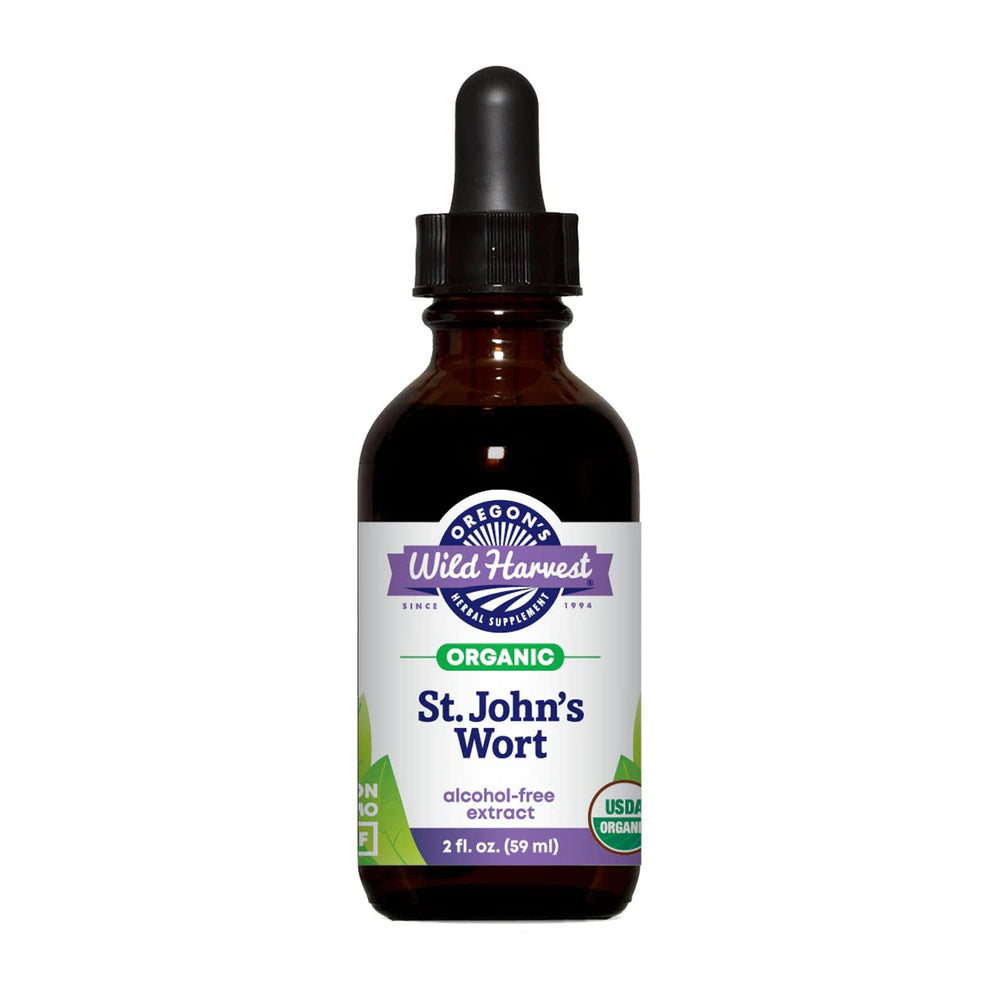 Oregon's Wild Harvest St. John's Wort extract bottle, alcohol-free glycerite for gentle daily use