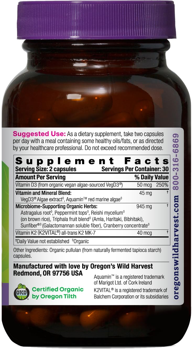 Closeup of vegan capsules highlights algae D3 and Aquamin minerals for daily vitality.