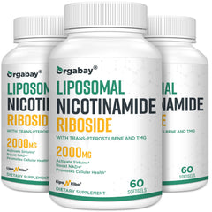 Orgabay liposomal nicotinamide riboside bottle with capsules for absorption