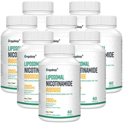 Orgabay liposomal nicotinamide riboside bottle with potential NAD+ support
