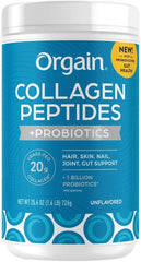 Orgain Collagen + Superfoods bottle front—unflavored daily protein option.