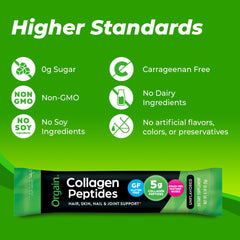 Orgain collagen powder blends smoothly into coffee or beverages.