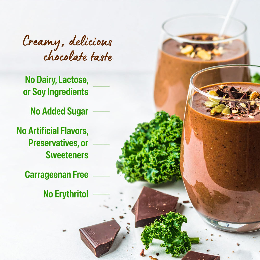 Creamy shake texture shown after blending Orgain powder.