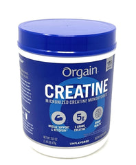 Orgain micronized creatine unflavored bottle for clean strength support