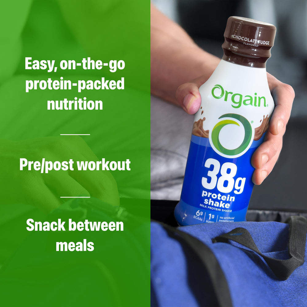 Orgain keto-friendly gluten-free badge close-up signals dietary compatibility.