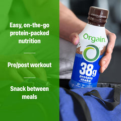 Orgain keto-friendly gluten-free badge close-up signals dietary compatibility.