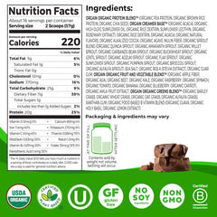 Close-up of Orgain meal powder in a shake-ready container showing chocolate fudge flavor.