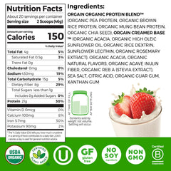 Orgain protein scoop demonstrates convenient serving for creamy smoothies