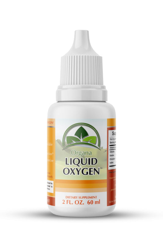 Organa Liquid Oxygen Drops bottle front view for daily wellness